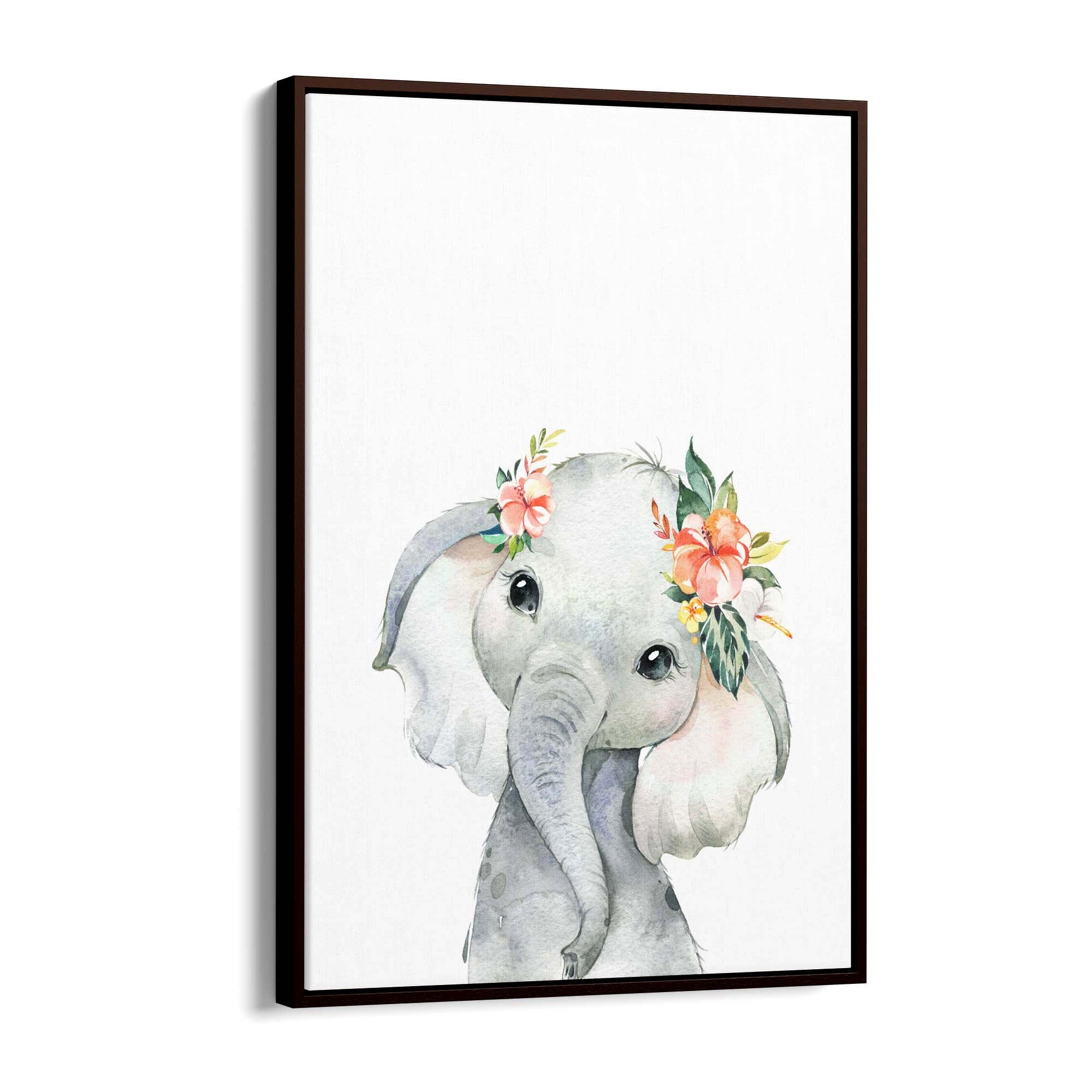Cute Baby Elephant Nursery Animal Gift Wall Art #2 - The Affordable Art Company