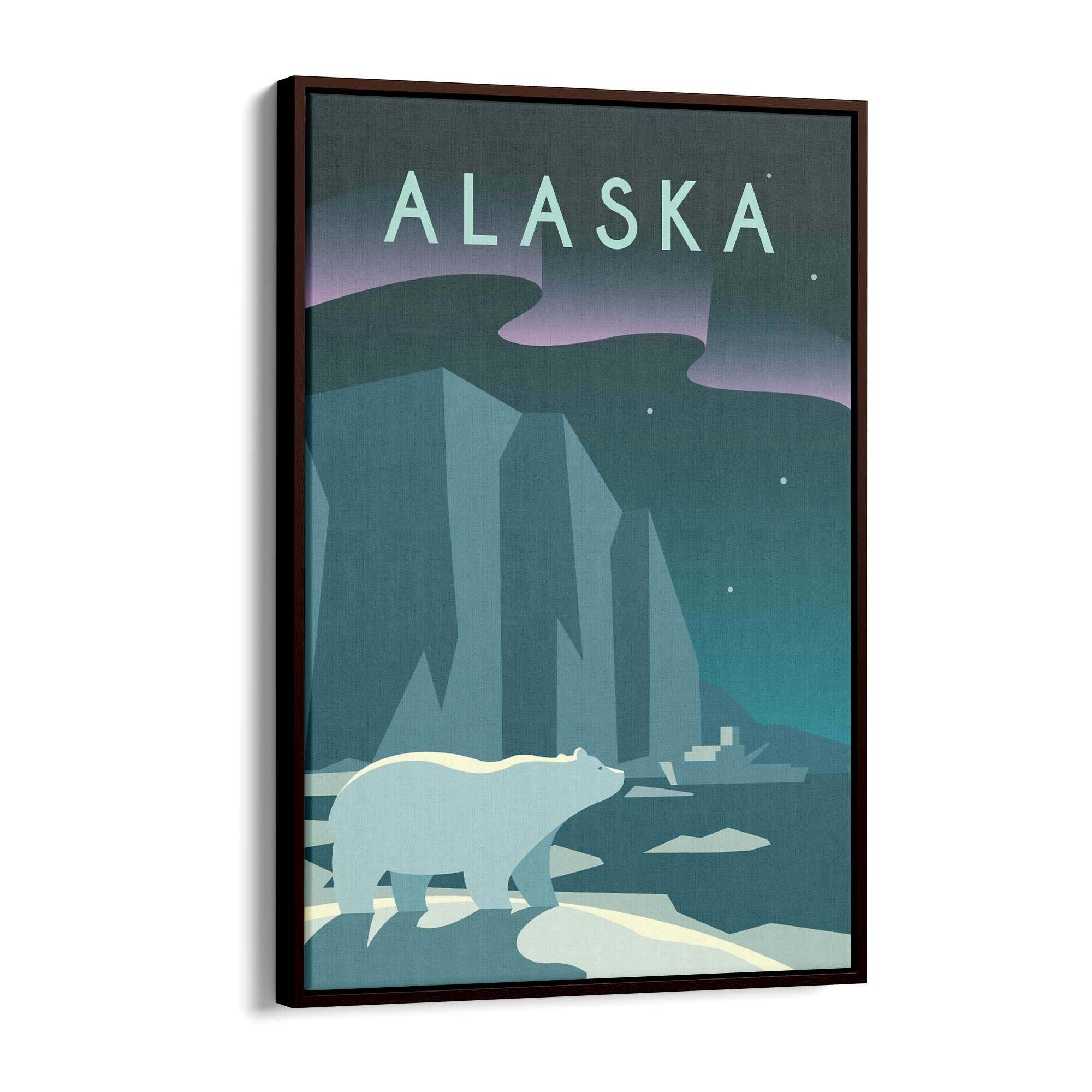 Retro Alaska USA World Travel Vintage Wall Art - The Affordable Art Company