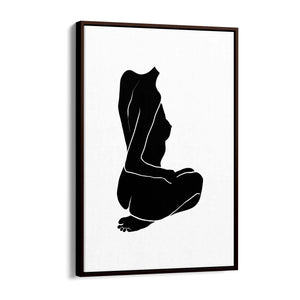 Abstract Black Minimal Female Nude Wall Art - The Affordable Art Company