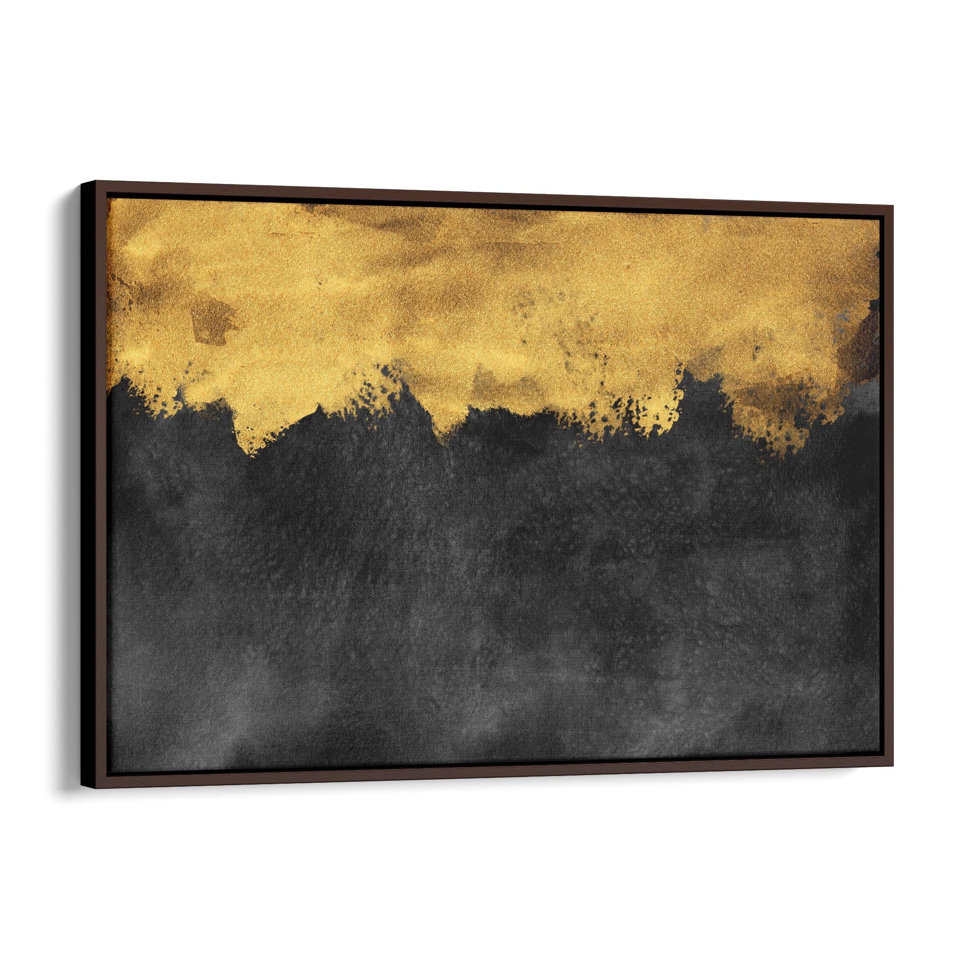 Black and Gold Abstract Painting Minimal Wall Art #3 - The Affordable Art Company