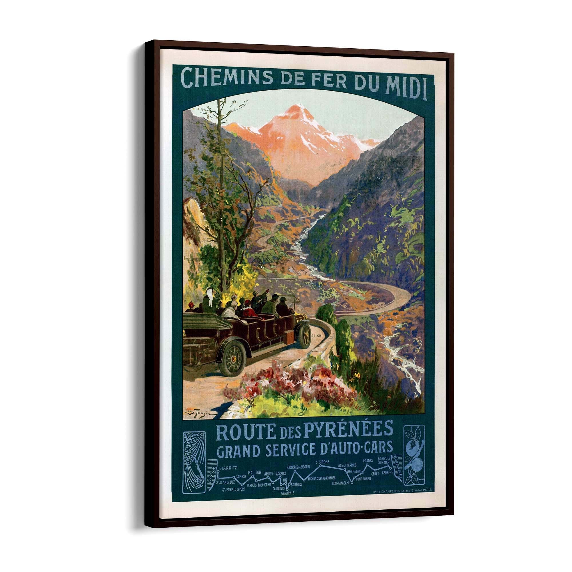 French Pyrenees, France Vintage Advert Wall Art - The Affordable Art Company