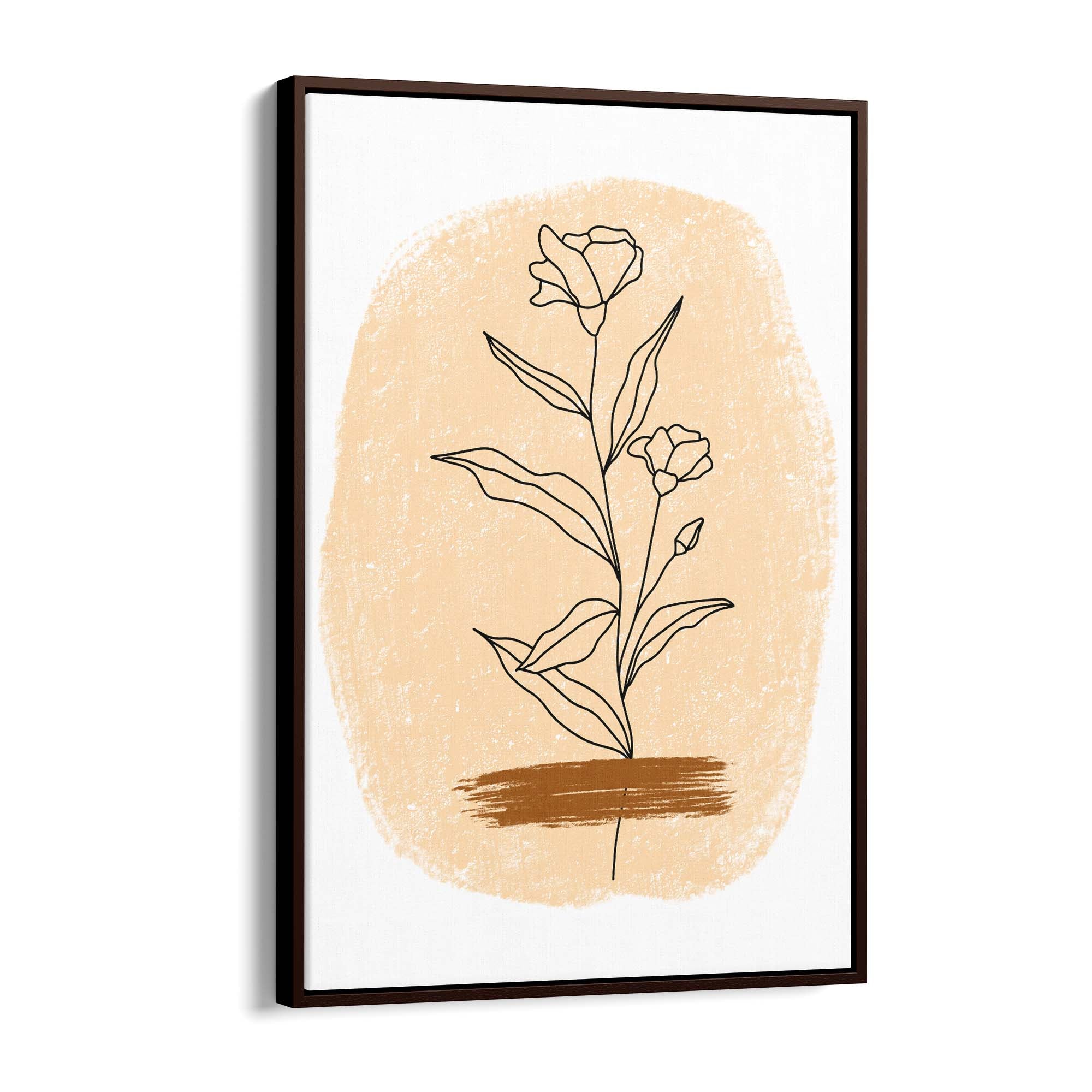 Minimal Floral Abstract Flower Drawing Wall Art #1 - The Affordable Art Company