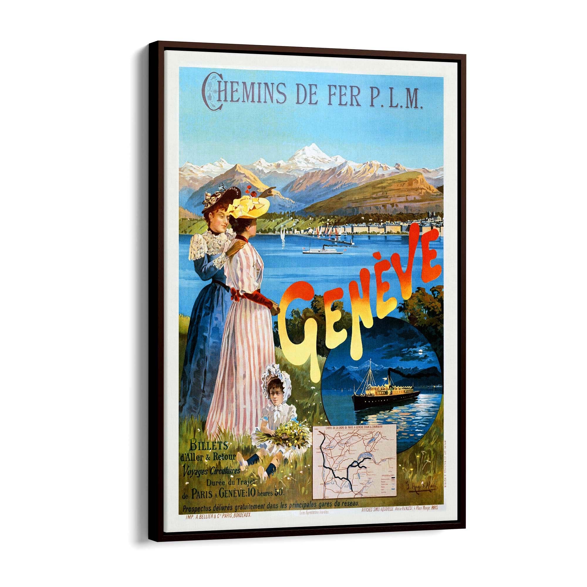 Geneve, Switzerland Vintage Travel Advert Wall Art - The Affordable Art Company