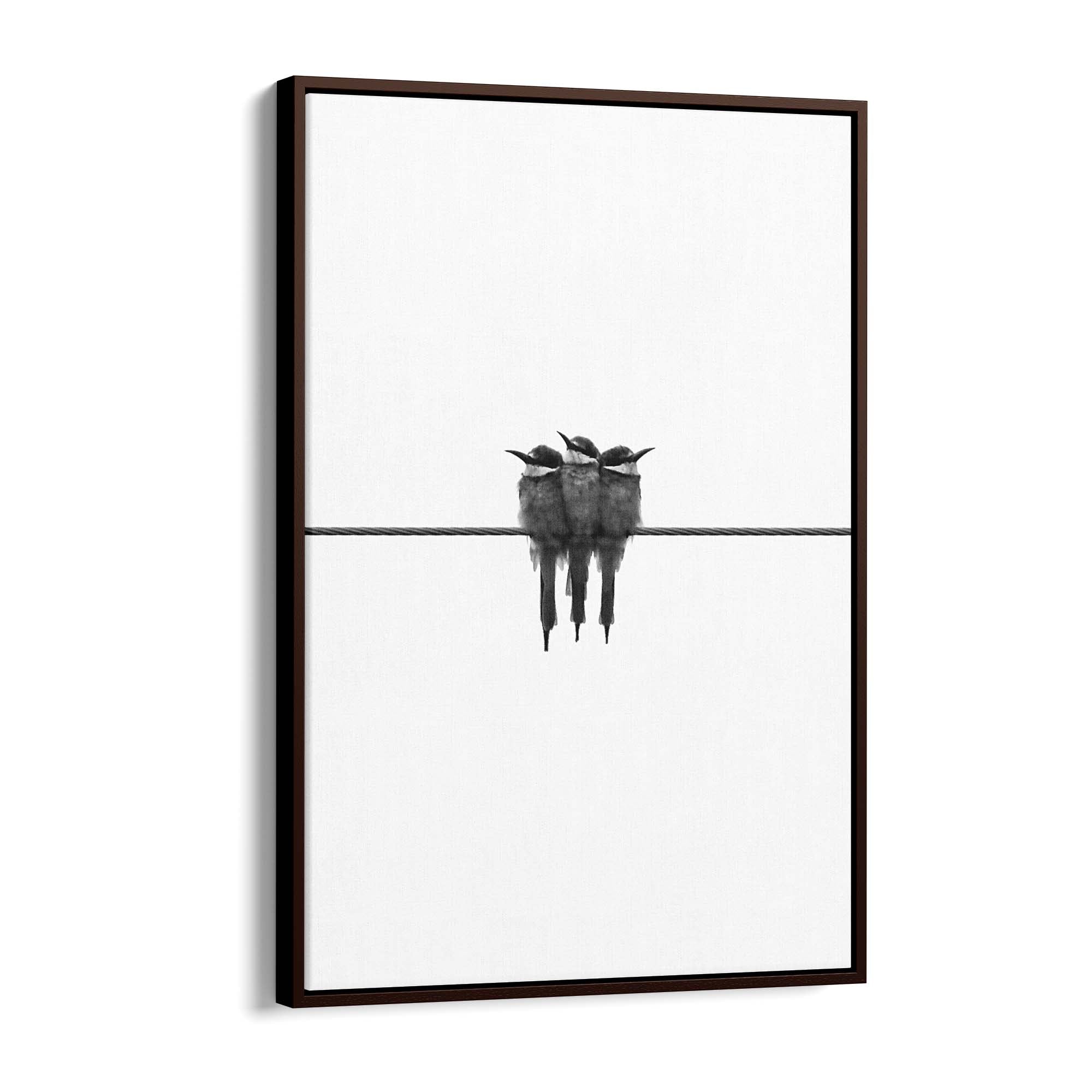 Abstract Bird on Wire Minimal Drawing Wall Art #2 - The Affordable Art Company