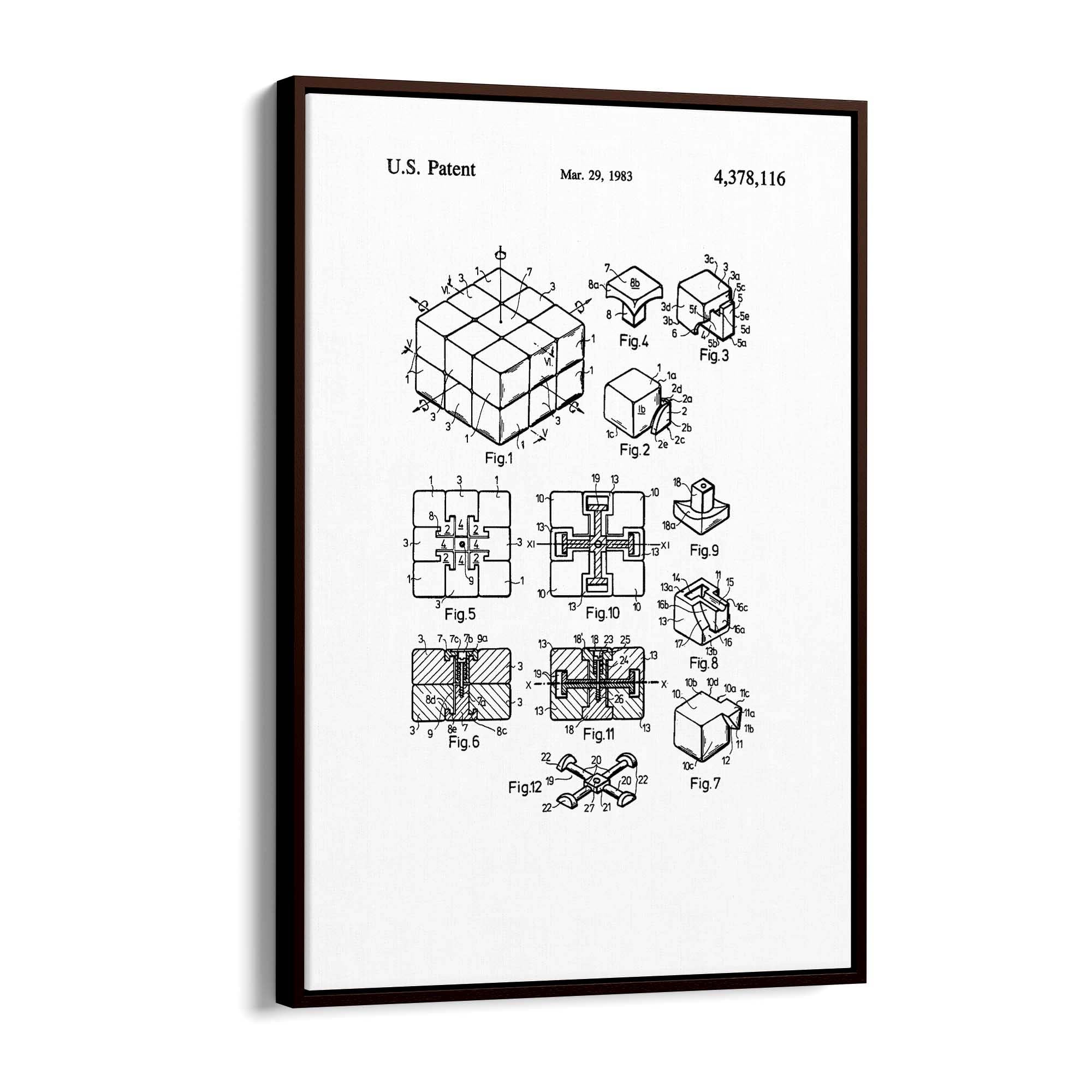 Vintage Rubik's Cube Patent 80s Toy Wall Art #2 - The Affordable Art Company