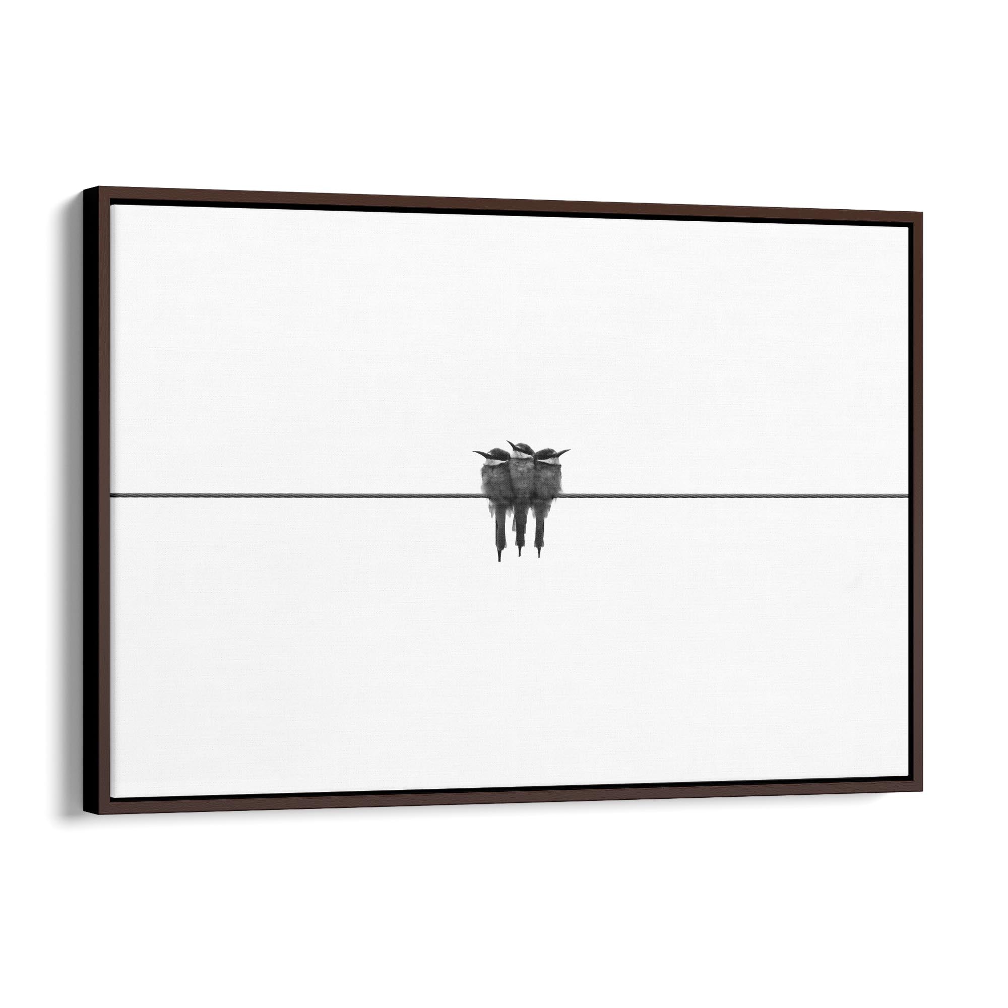 Abstract Bird on Wire Minimal Drawing Wall Art - The Affordable Art Company