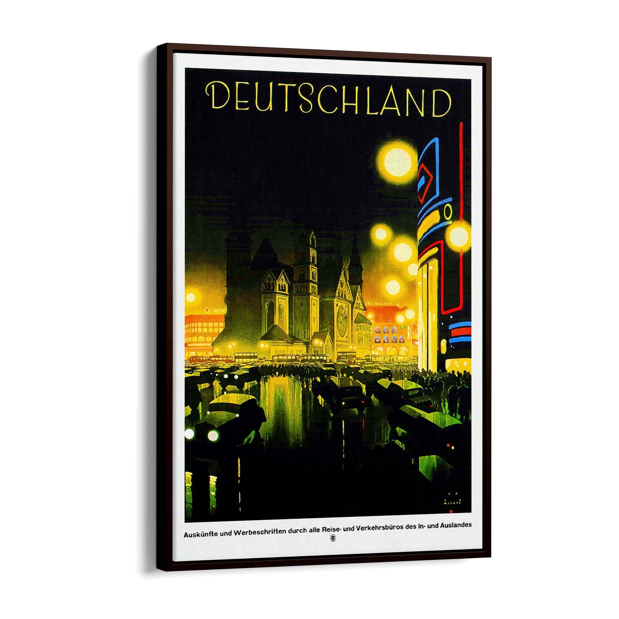 Deutschland Germany Vintage Travel Advert Wall Art - The Affordable Art Company