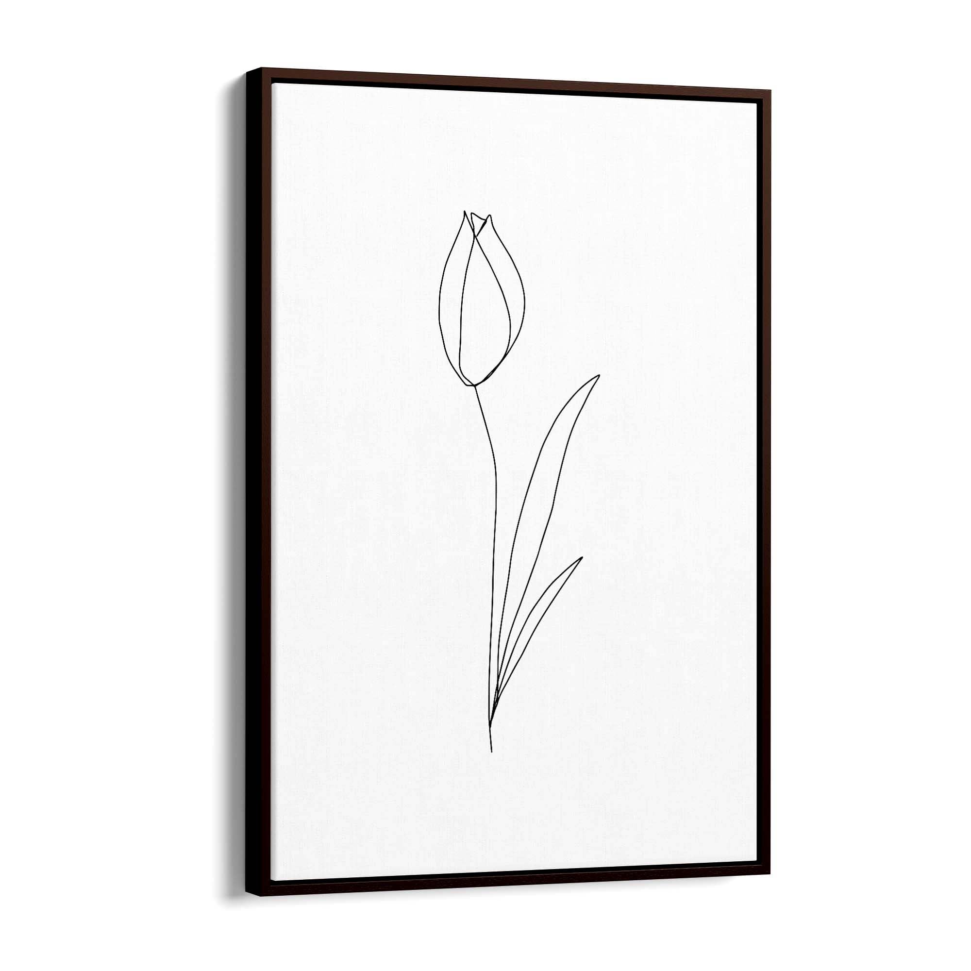 Minimal Tulip Flower Line Drawing Wall Art #1