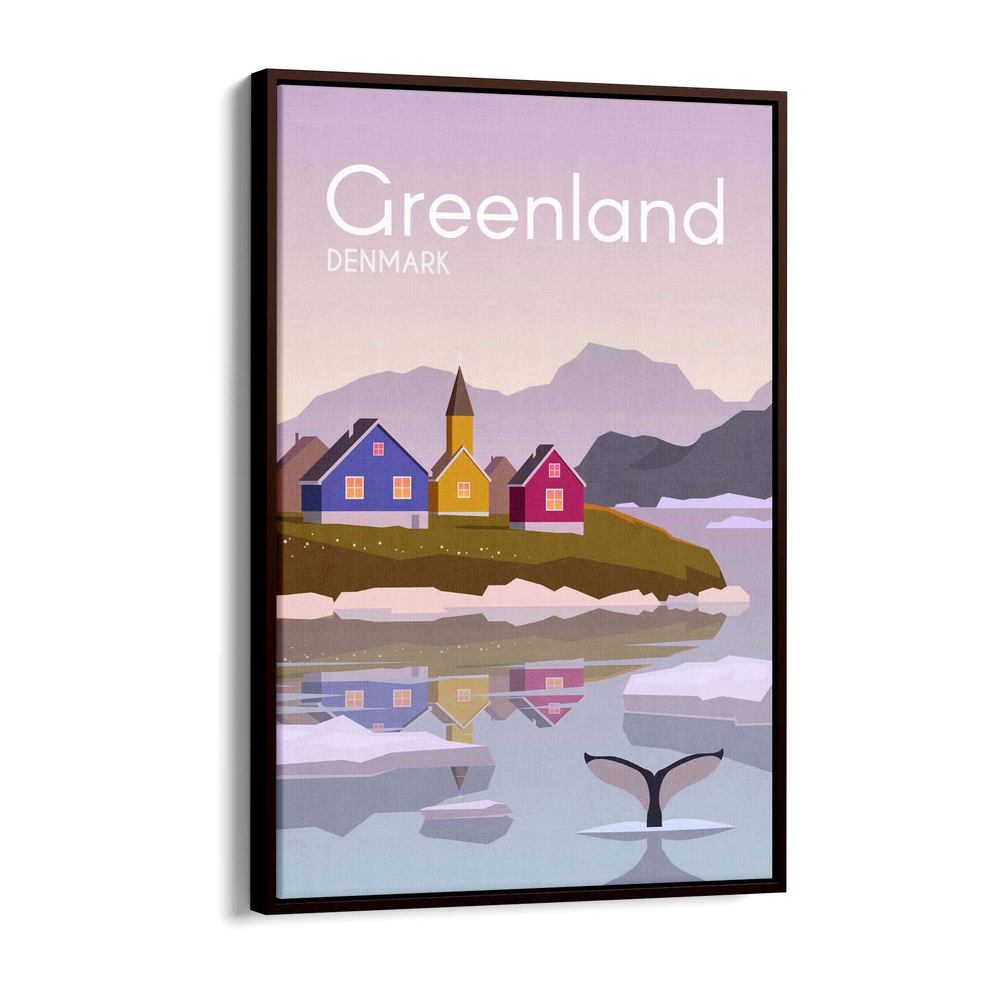 Retro Greenland Denmark Travel Vintage Wall Art - The Affordable Art Company