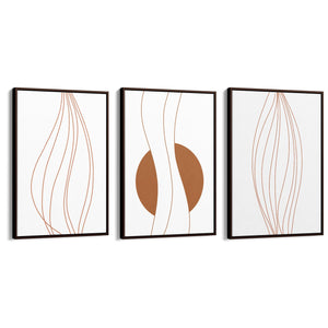 Set of Lines In Motion Abstract Minimal Wall Art #1 - The Affordable Art Company