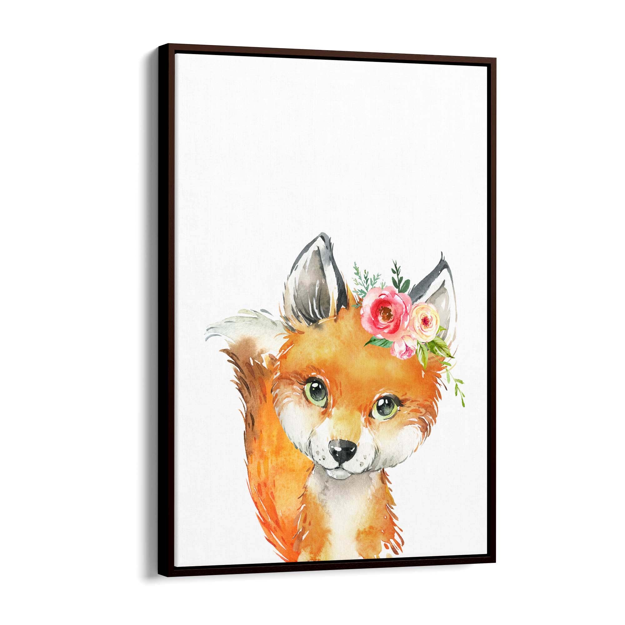 Cute Baby Fox Nursery Animal Gift Wall Art - The Affordable Art Company