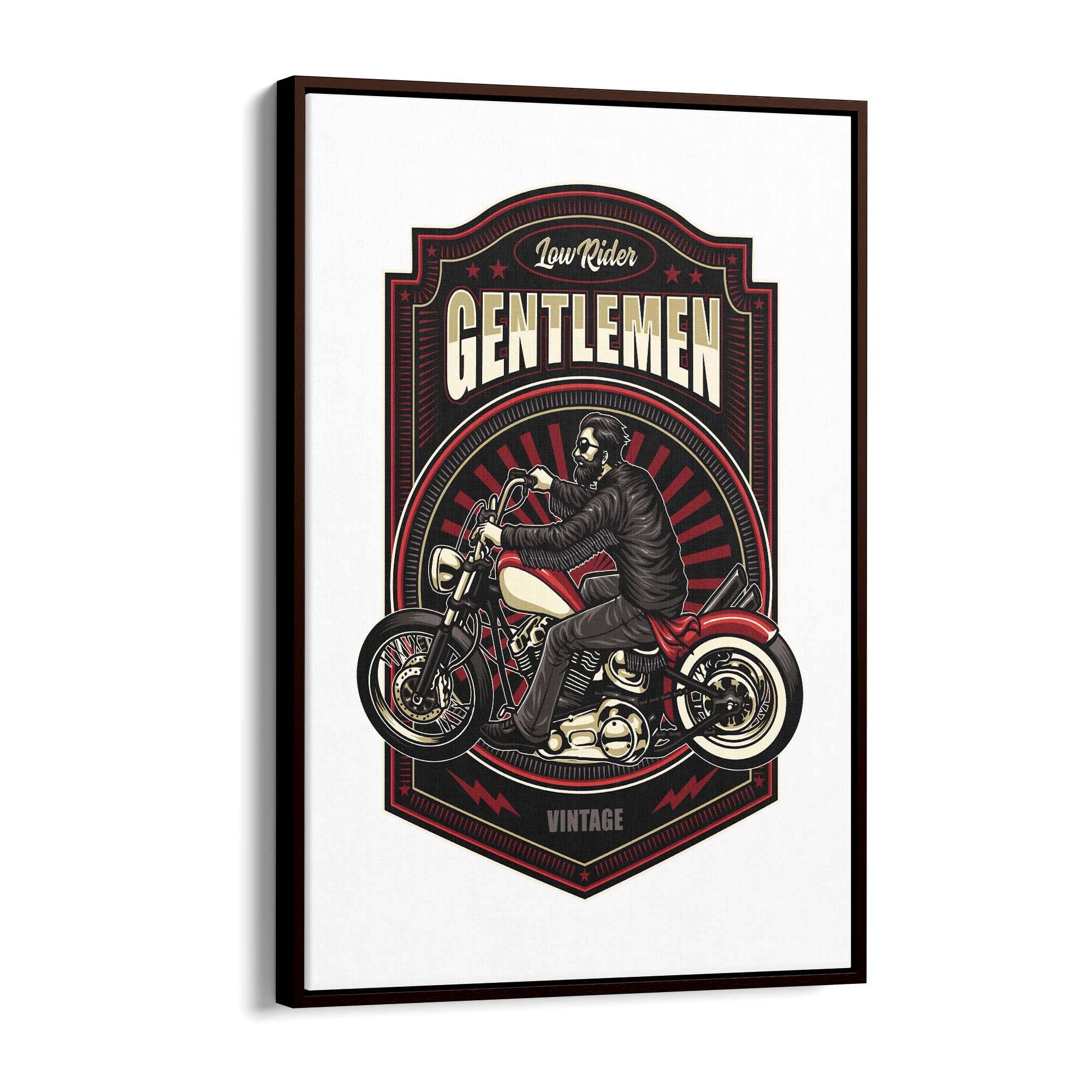 Gentlemen Biker Man Cave Motorcycle Wall Art - The Affordable Art Company