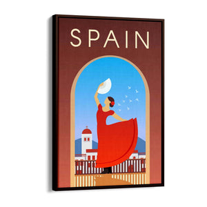 Retro Spain European Vintage Travel Wall Art - The Affordable Art Company