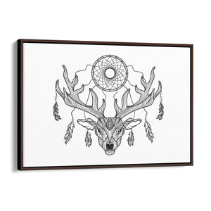 Dream Catcher Deer Drawing Bedroom Wall Art - The Affordable Art Company