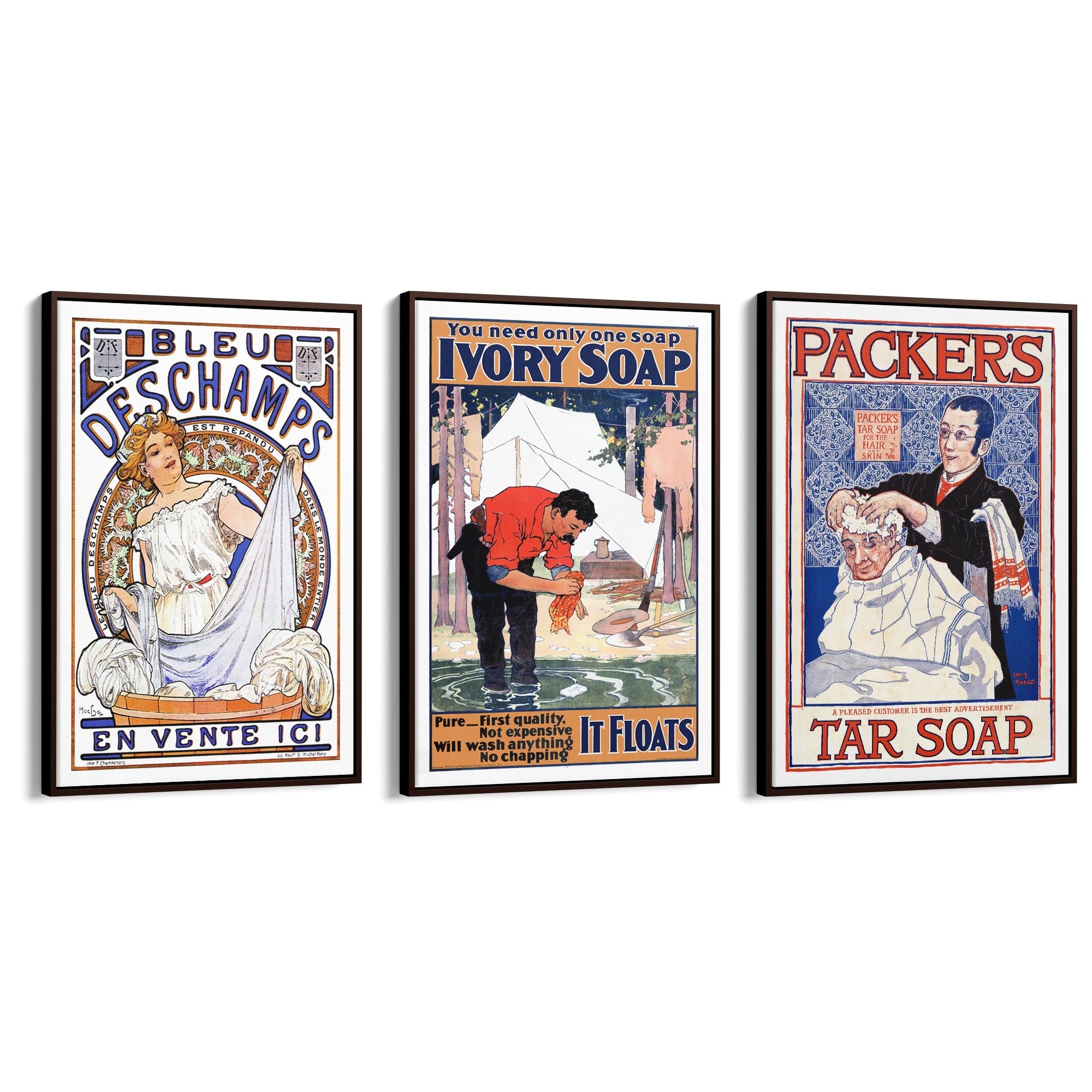Set of Vintage Soap Adverts Laundry Room Wall Art - The Affordable Art Company