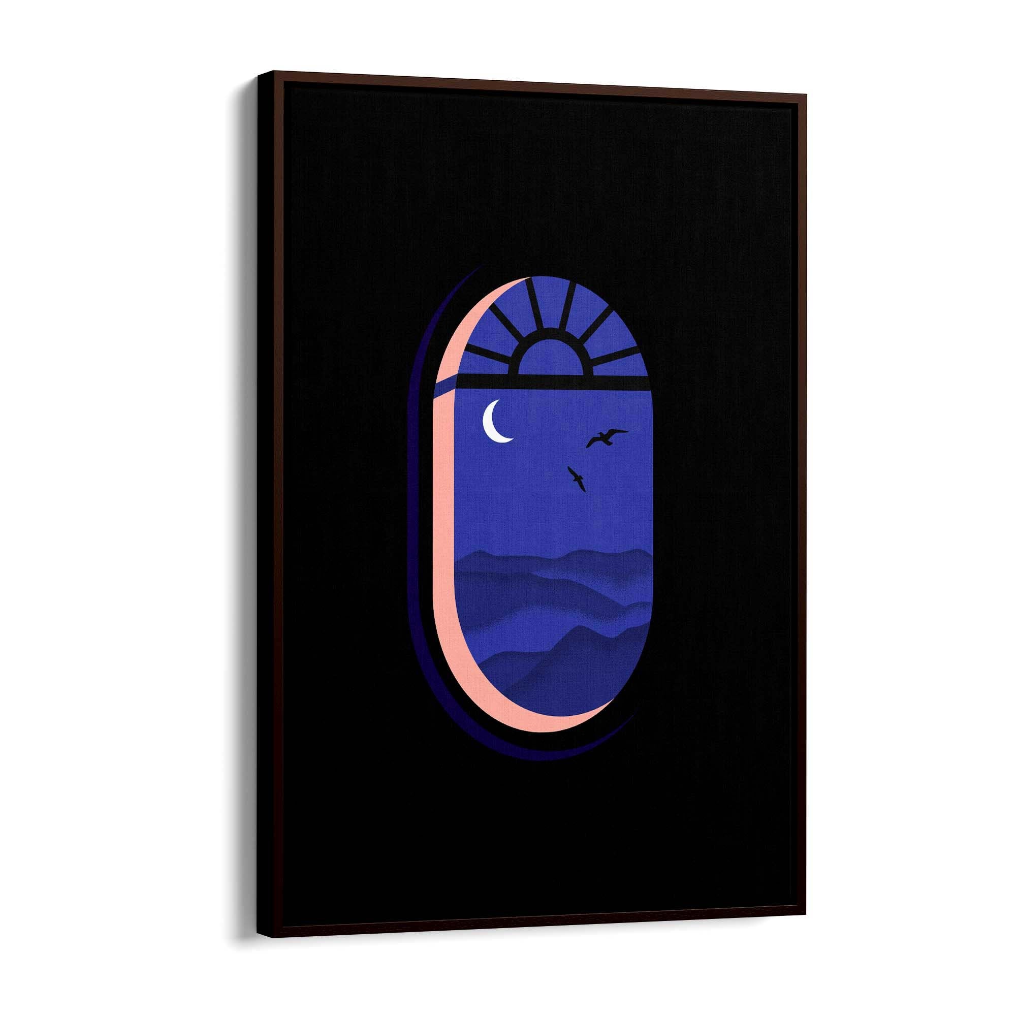 Retro Evening Window Minimal Wall Art - The Affordable Art Company