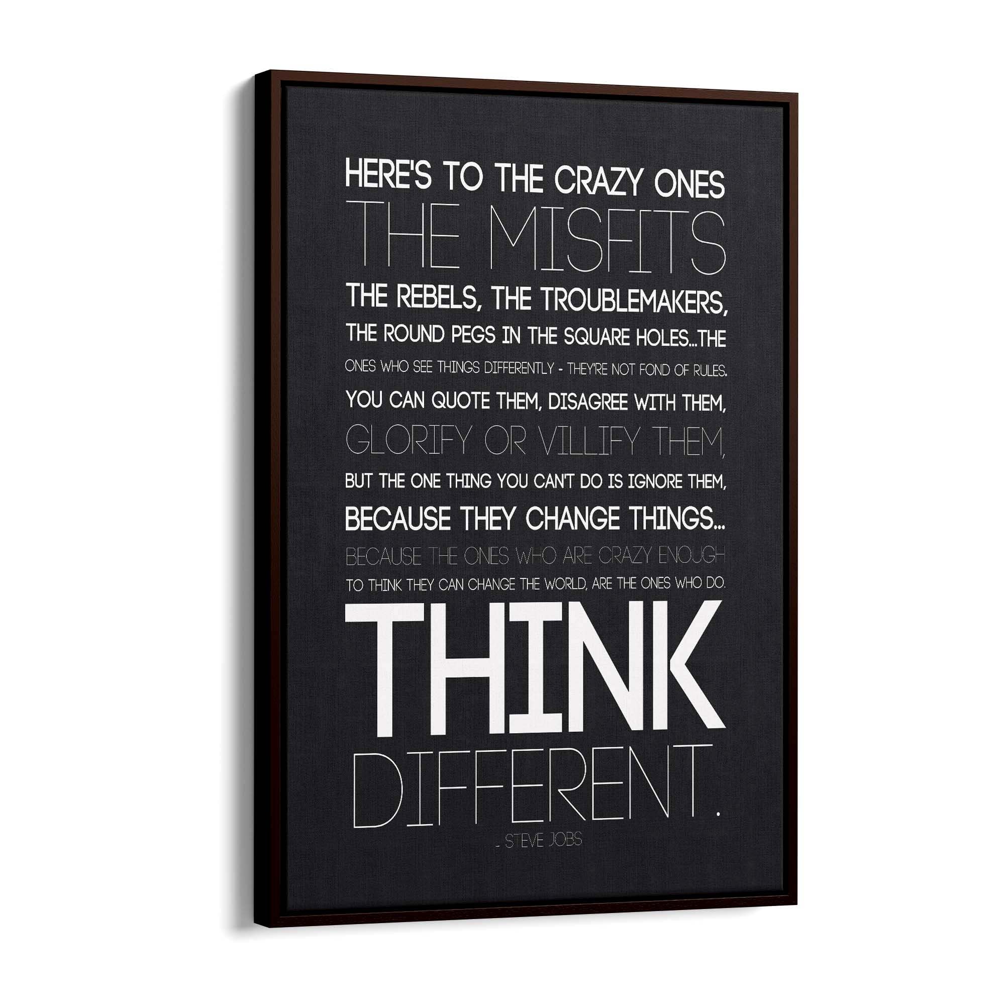 "Think Different" Steve Jobs Office Quote Wall Art - The Affordable Art Company