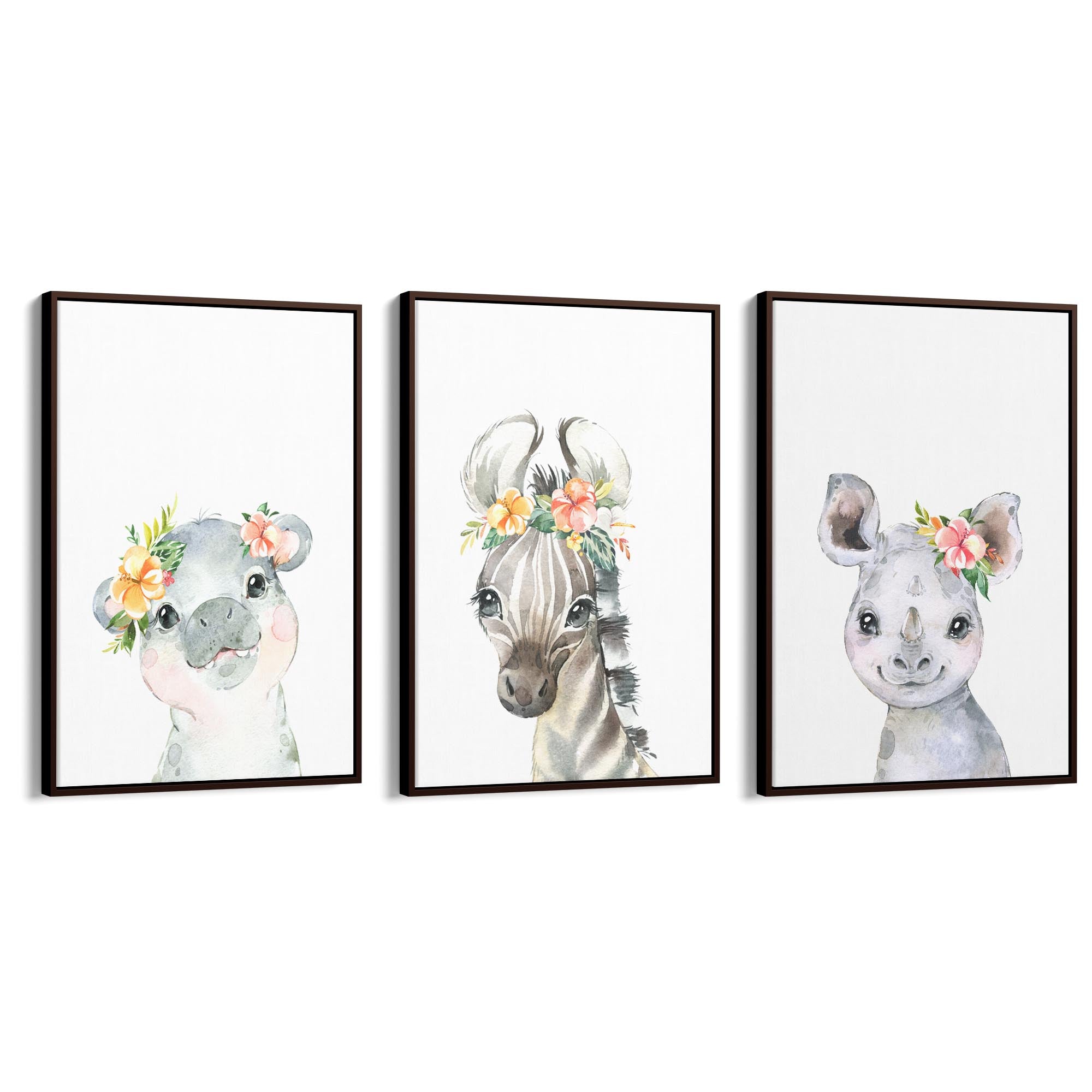 Set of Cute Baby Safari Animals Nursery Wall Art #4 - The Affordable Art Company