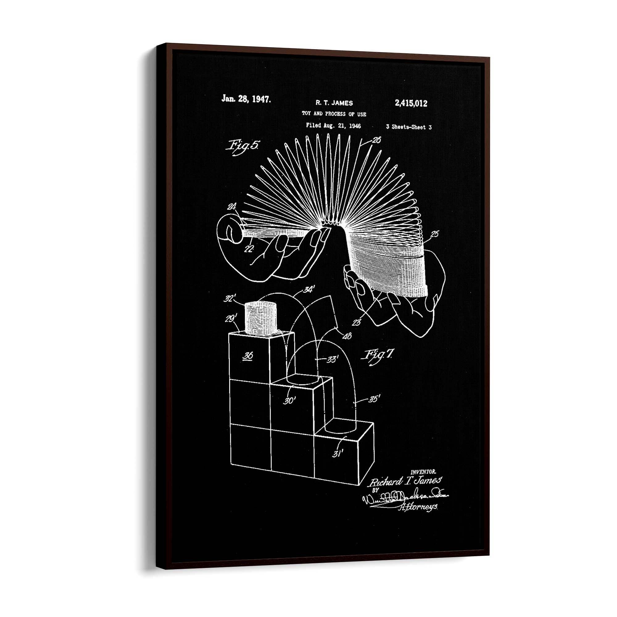 Vintage Slinky Toy Patent Wall Art #1 - The Affordable Art Company