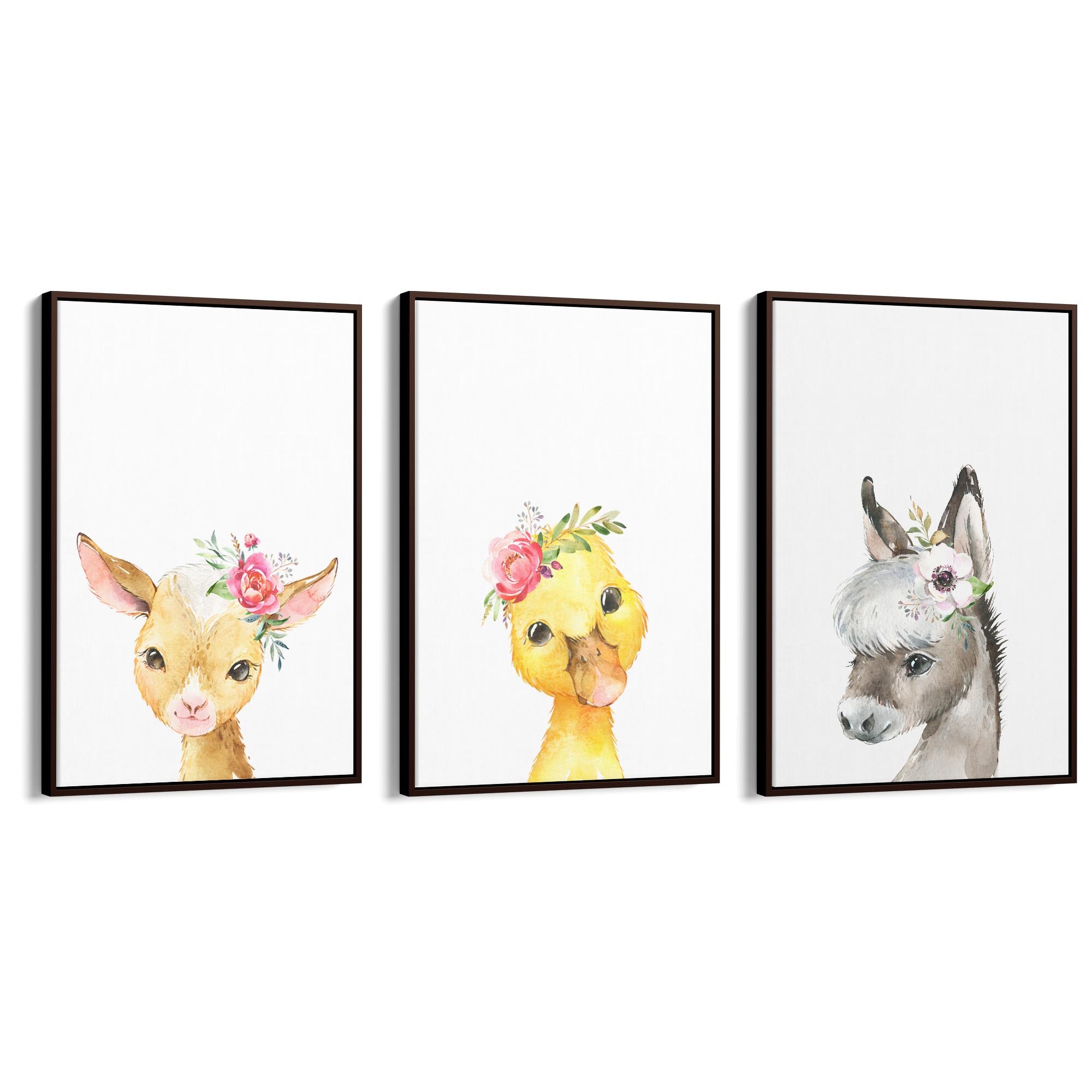 Set of Cute Baby Farm Animals Nursery Wall Art #2 - The Affordable Art Company