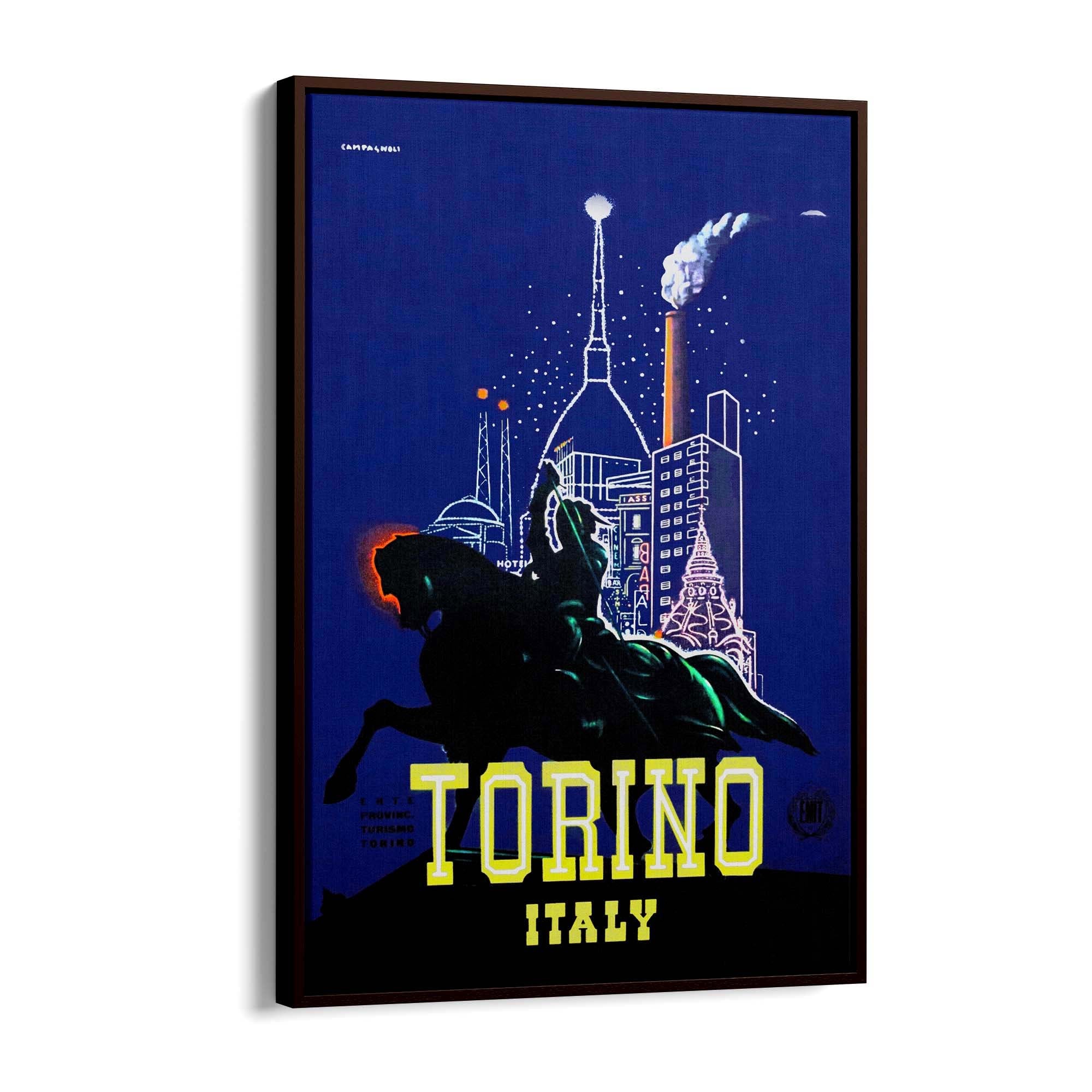 Torino Italy Vintage Travel Advert Wall Art - The Affordable Art Company