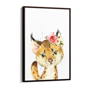 Cute Baby Bobcat Nursery Animal Gift Wall Art - The Affordable Art Company