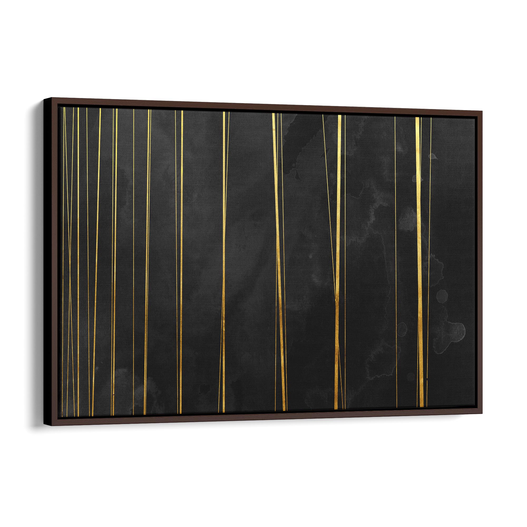 Black and Gold Abstract Painting Minimal Wall Art #2 - The Affordable Art Company