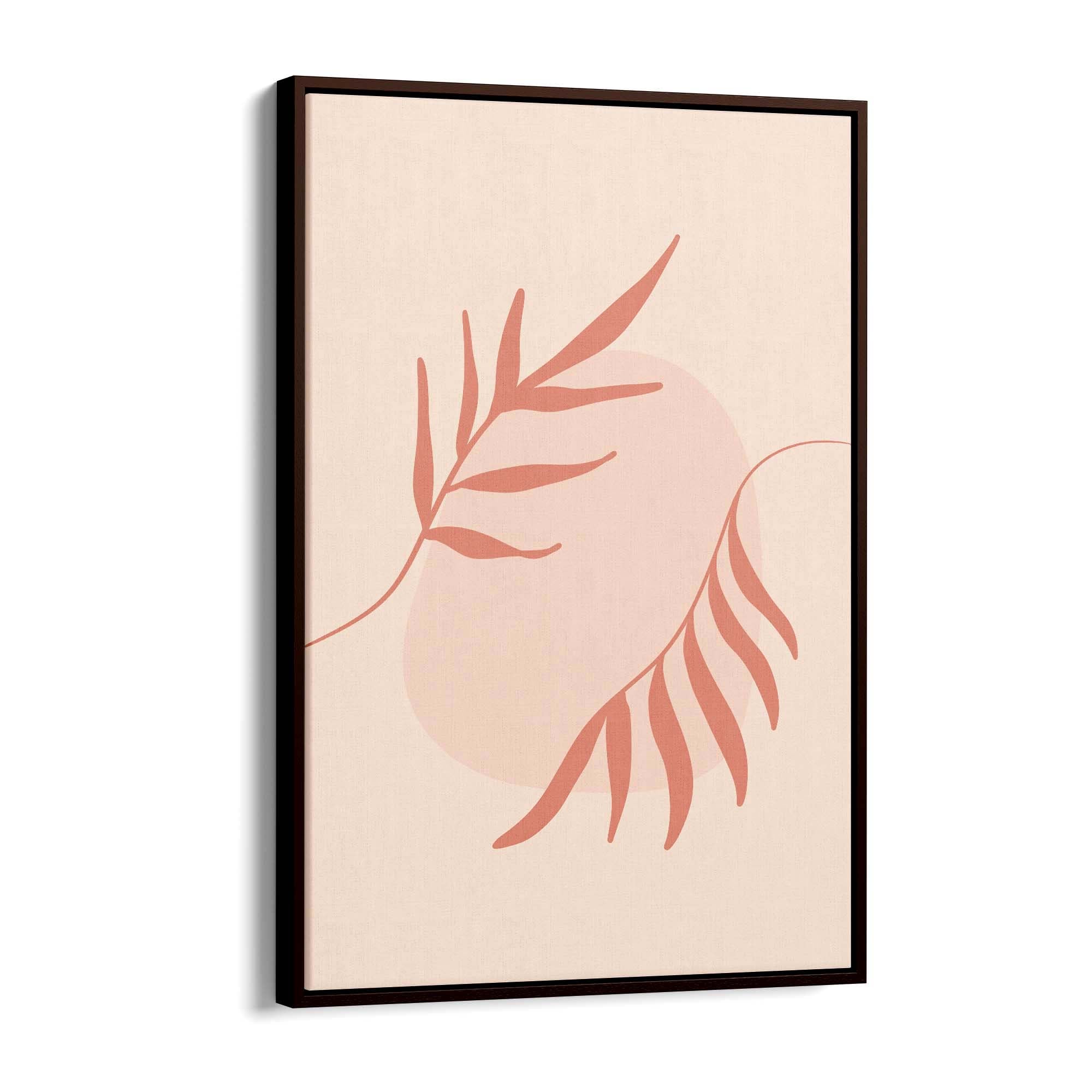 Minimal Leaf Pink & Pastel Retro Abstract Wall Art #2 - The Affordable Art Company