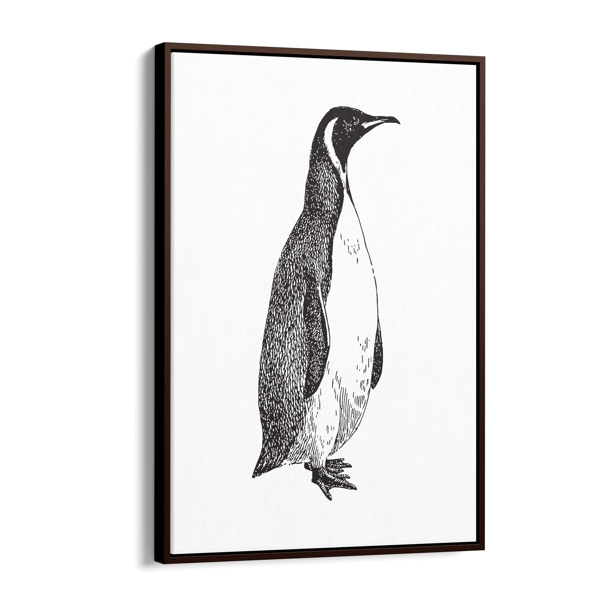 Penguin Drawing Animal Office Library Wall Art #1 - The Affordable Art Company
