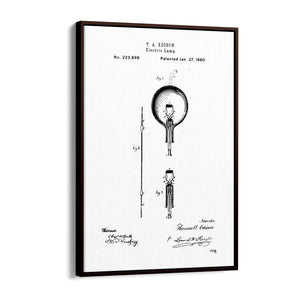 Vintage Edison Light Bulb Patent Wall Art #2 - The Affordable Art Company