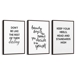 Set of Fashion Quote Girls Bedroom Wall Art - The Affordable Art Company