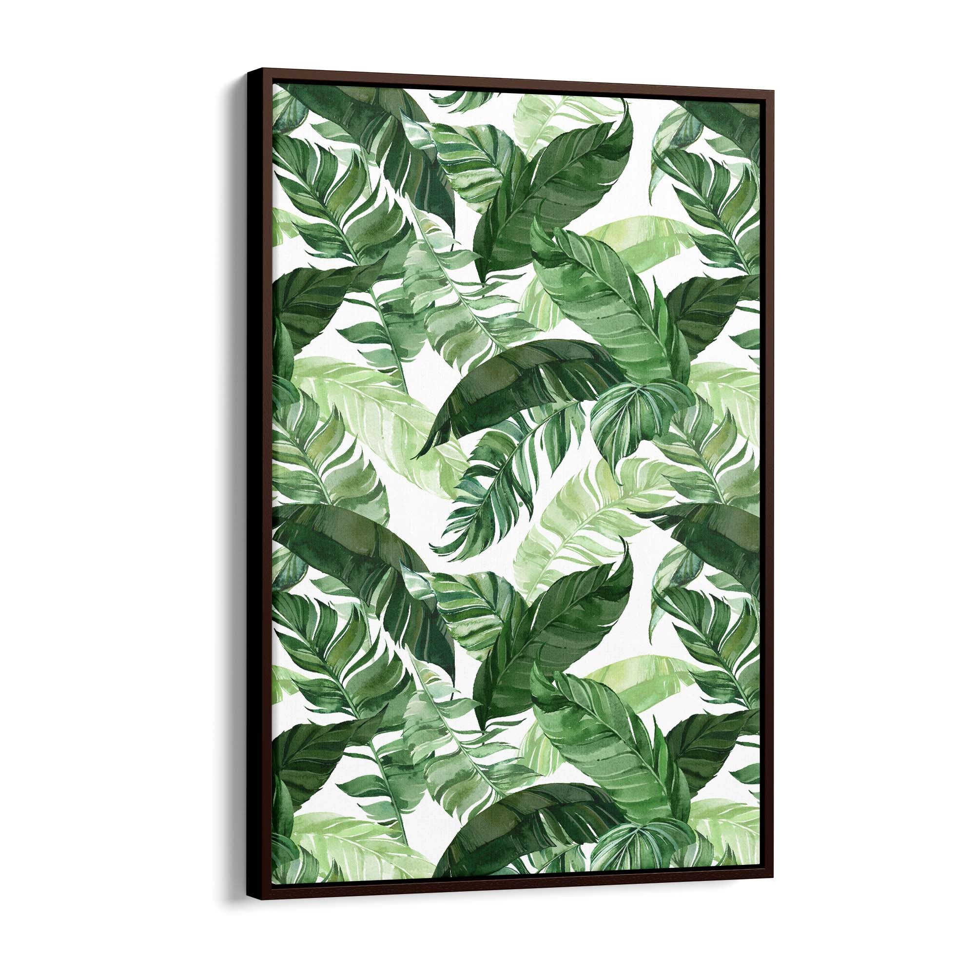 Tropical Leaf Pattern Green Plant Leaves Wall Art #1 - The Affordable Art Company