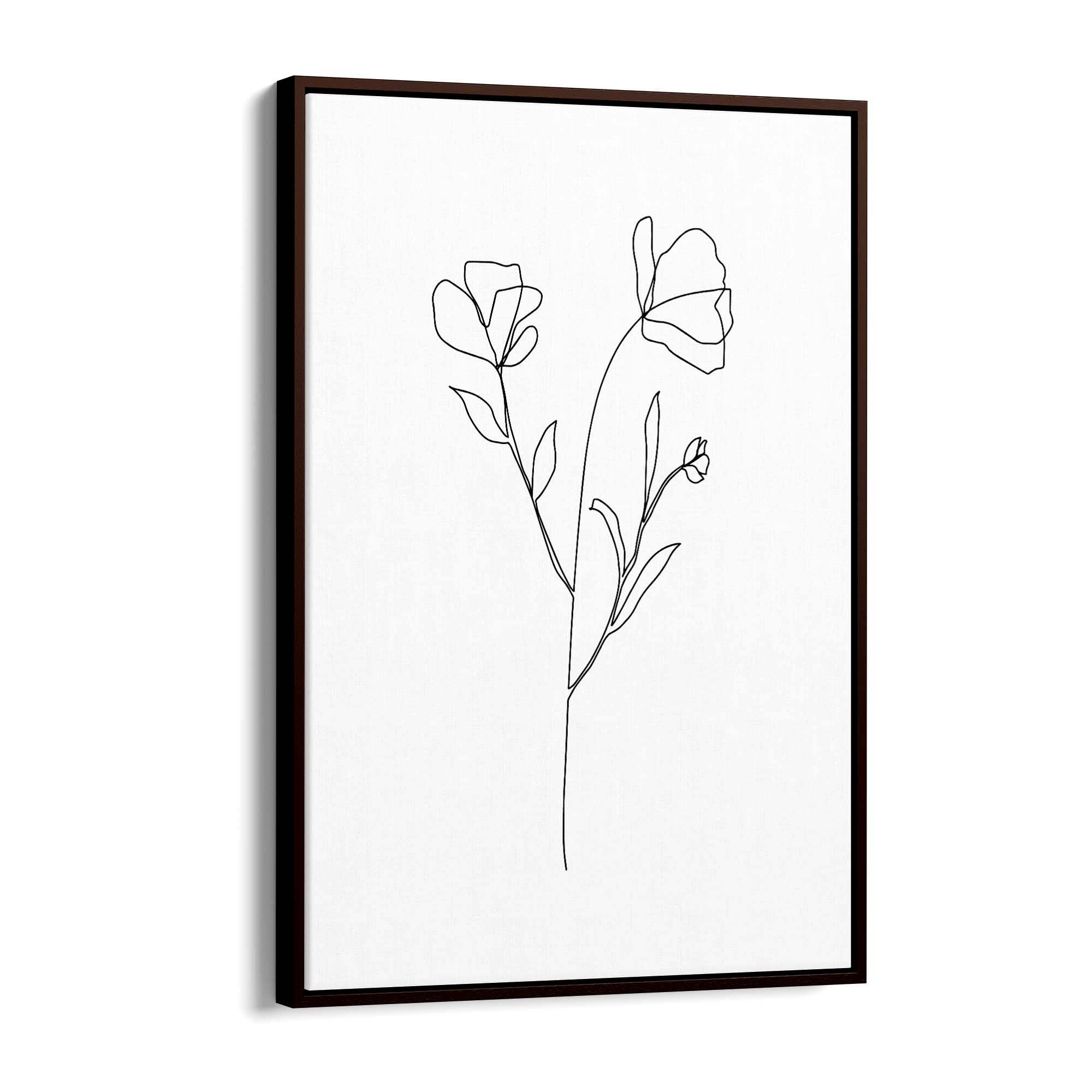 Minimal Floral Drawing Flower Abstract Wall Art #38 - The Affordable Art Company
