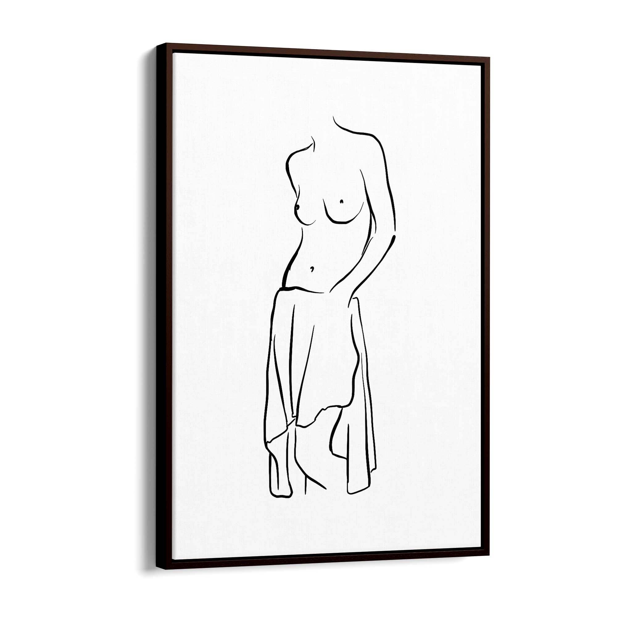 Elegant Female Nude Minimal Drawing Wall Art - The Affordable Art Company