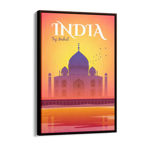 Retro Taj Mahal, India Vintage Travel Wall Art - The Affordable Art Company