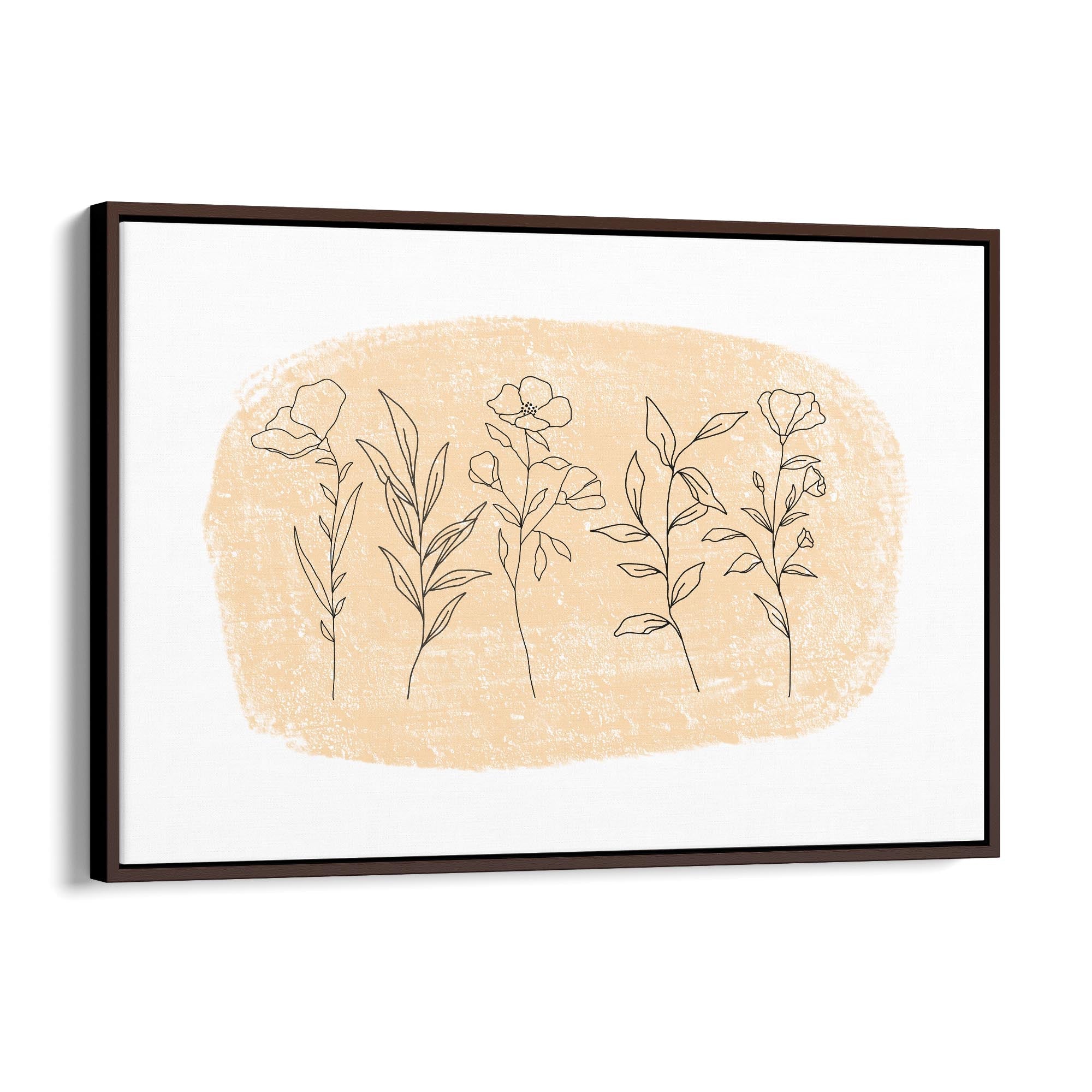 Cute Floral Abstract Minimal Flowers Wall Art - The Affordable Art Company