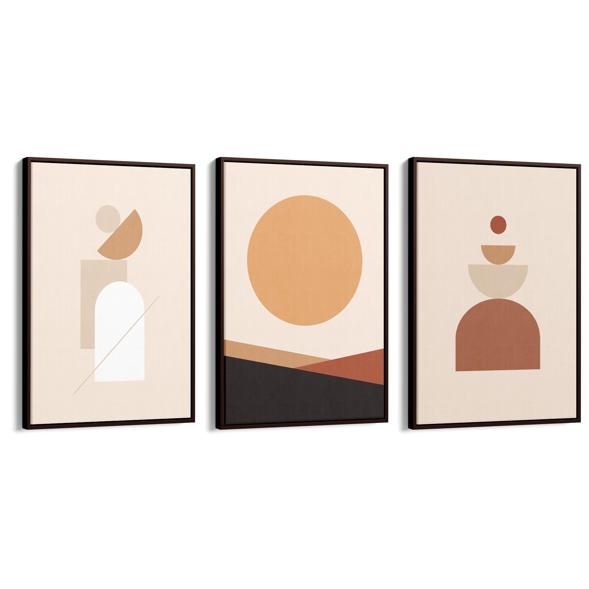 Set of Abstract Shape Retro Minimal Modern Art #2 - The Affordable Art Company