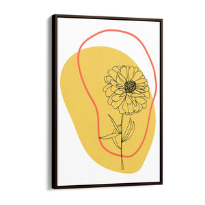 Abstract Sunflower Yellow Flower Modern Wall Art - The Affordable Art Company