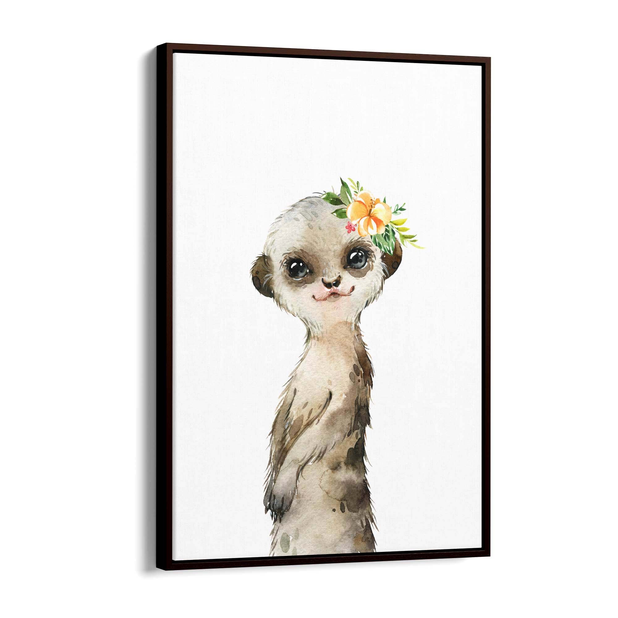 Cute Baby Meerkat Nursery Animal Gift Wall Art - The Affordable Art Company
