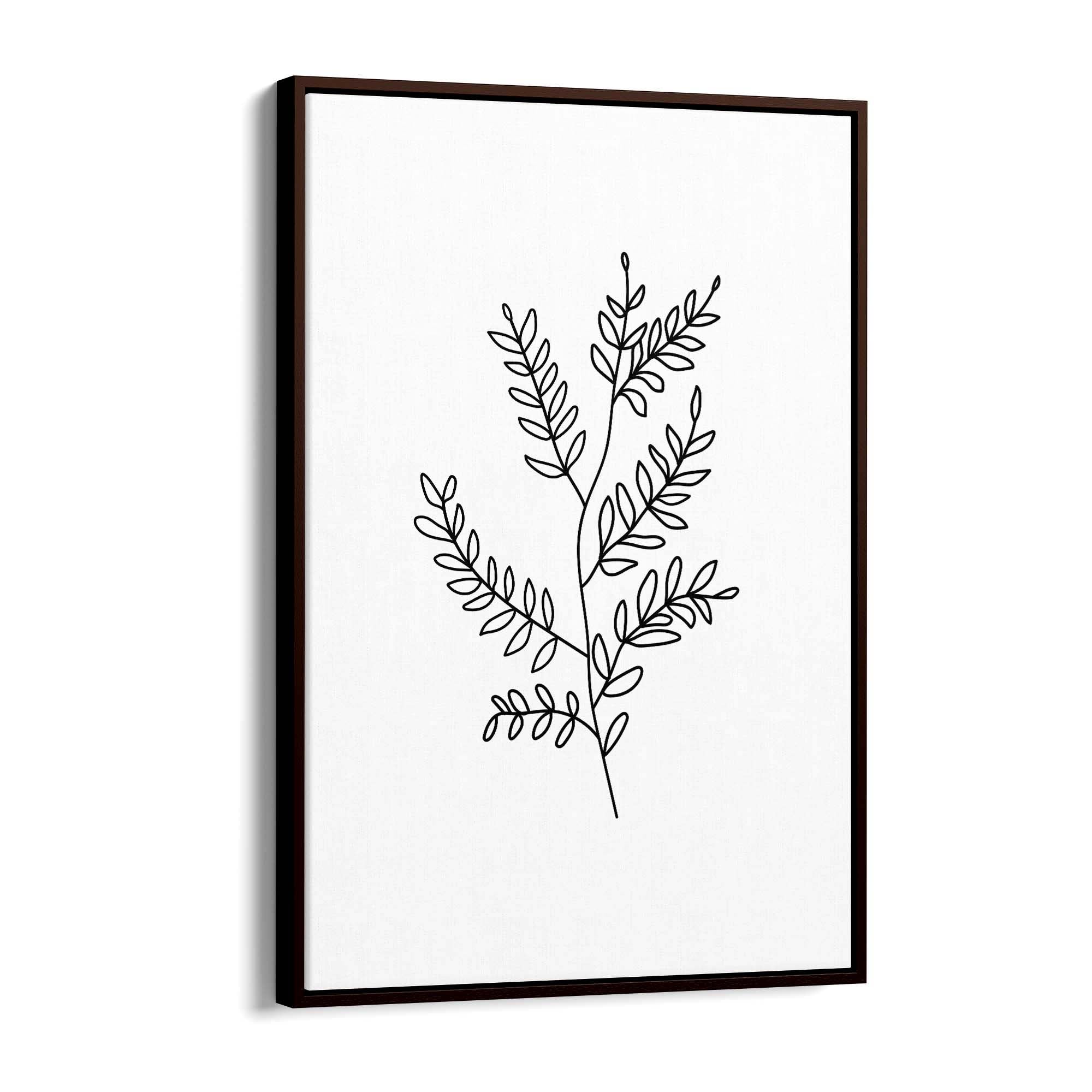 Twig Line Drawing Minimal Plant Wall Art - The Affordable Art Company