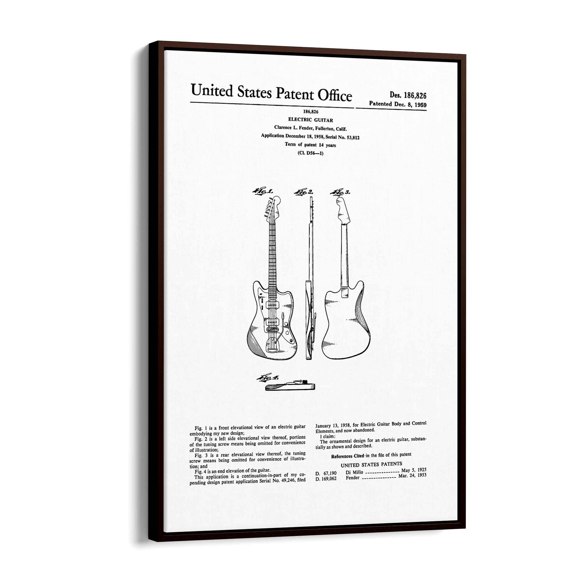 Vintage Guitar Patent Music Wall Art #4 - The Affordable Art Company