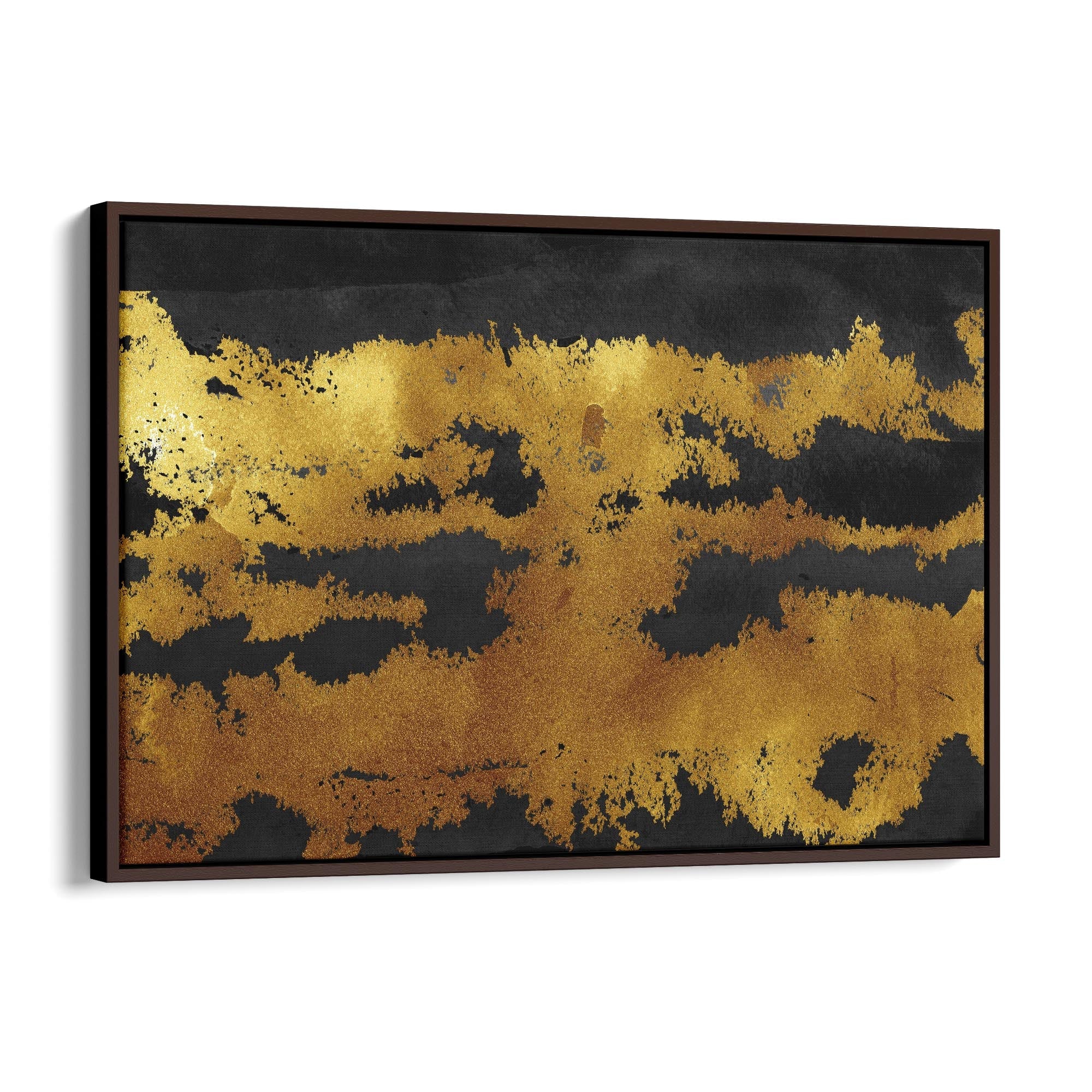 Black and Gold Abstract Minimal Wall Art - The Affordable Art Company