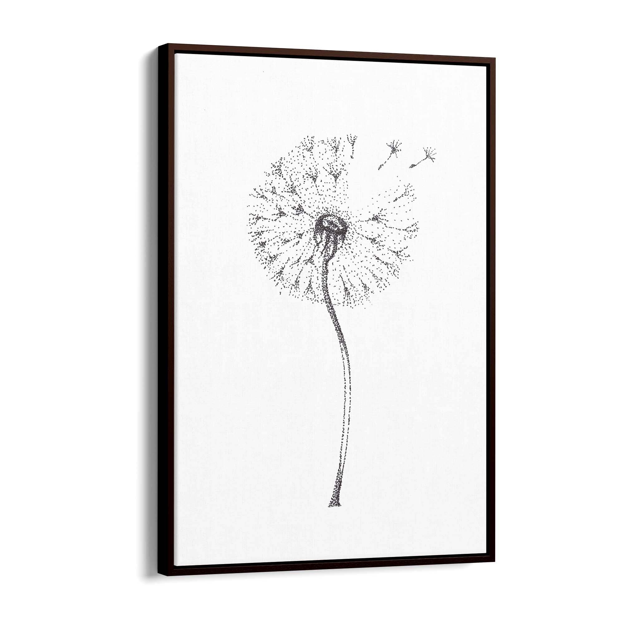 Dandelion Drawing Minimal Flower Wall Art #1 - The Affordable Art Company