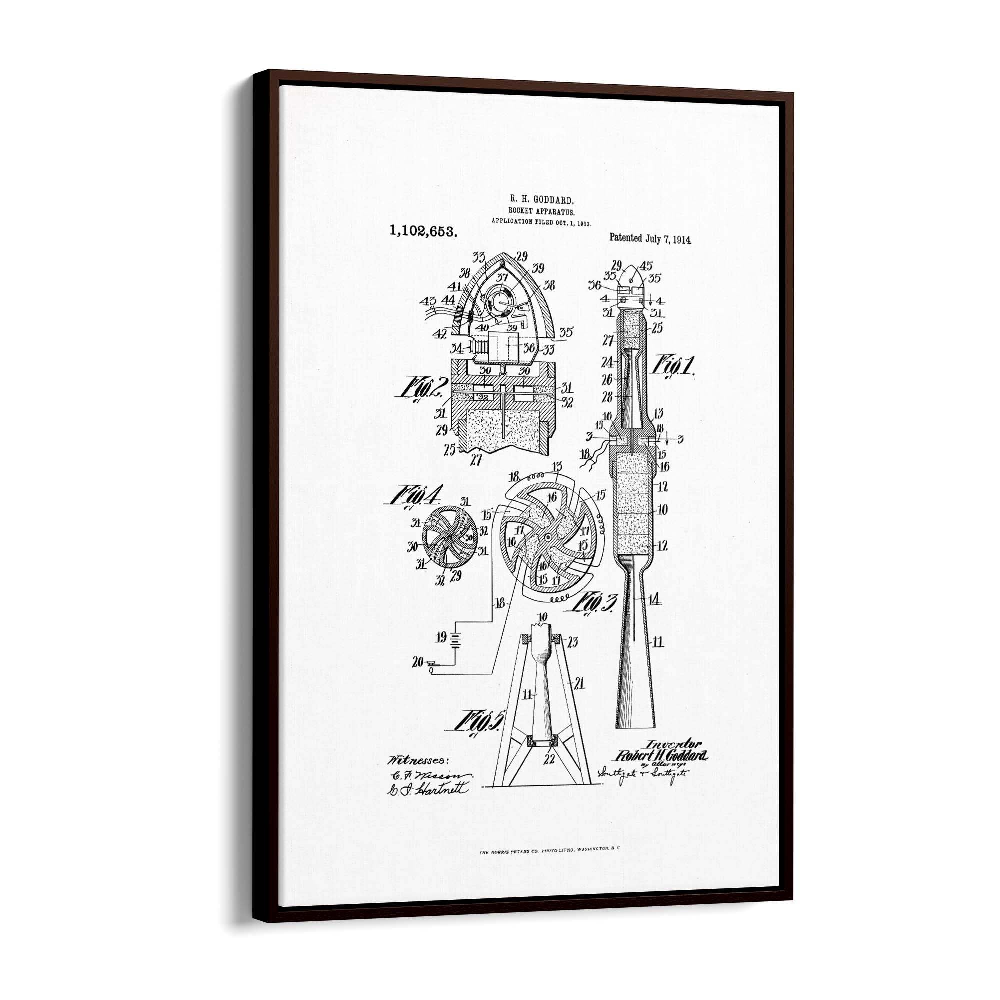 Vintage Rocket Patent Engineering Wall Art #2 - The Affordable Art Company