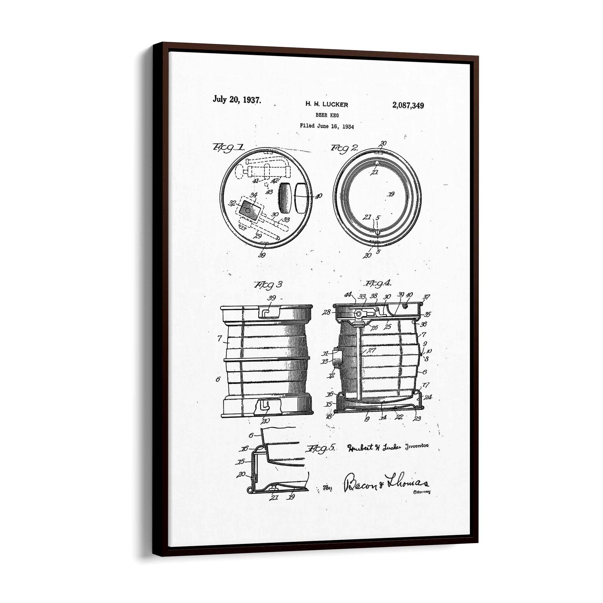 Vintage Beer Keg Patent Man Cave Gift Wall Art #2 - The Affordable Art Company