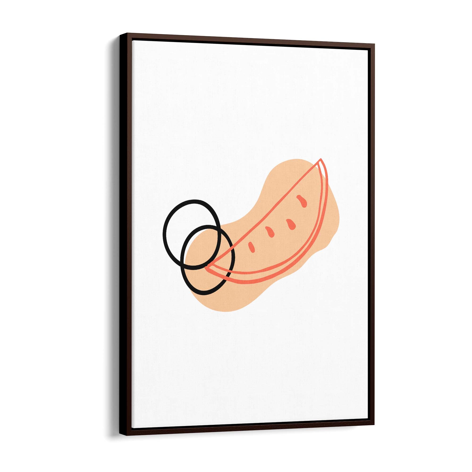 Minimal Melon Fruit Kitchen Cafe Retro Wall Art - The Affordable Art Company
