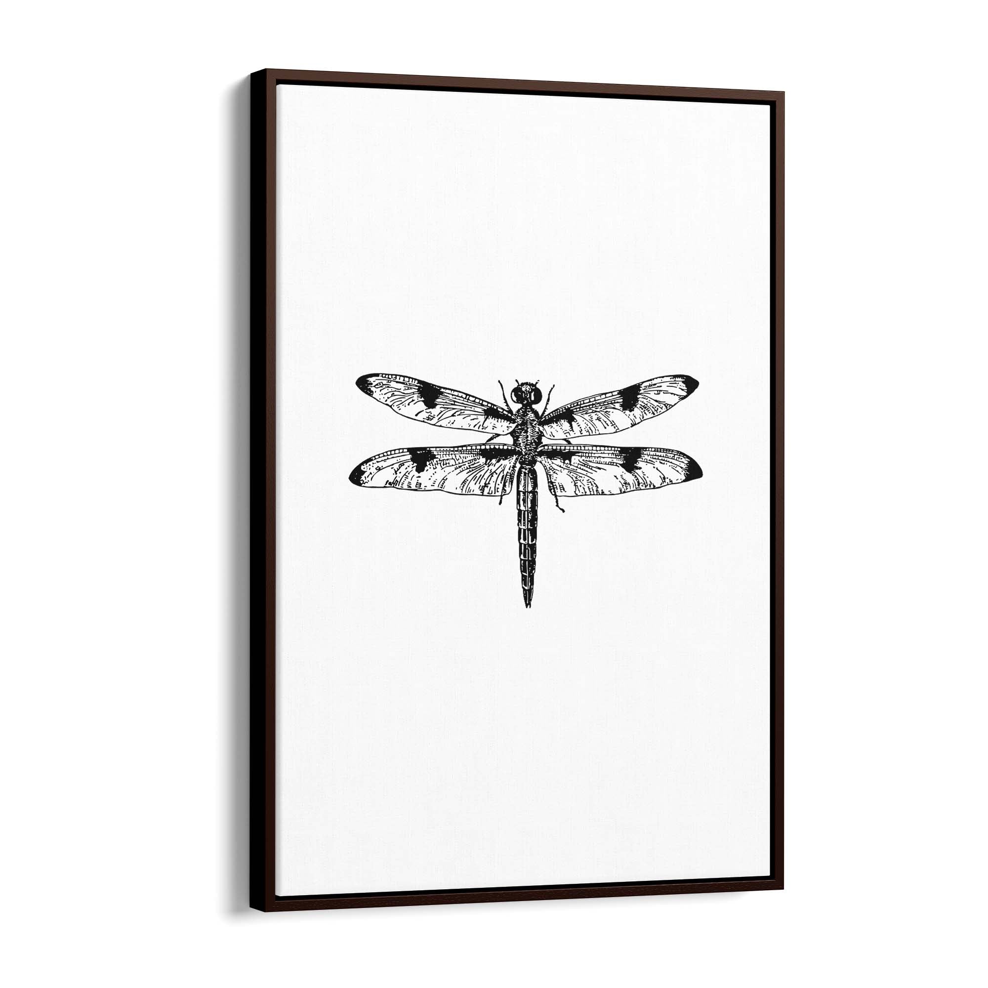 Dragonfly Drawing Insect Minimal Artwork Wall Art #1 - The Affordable Art Company
