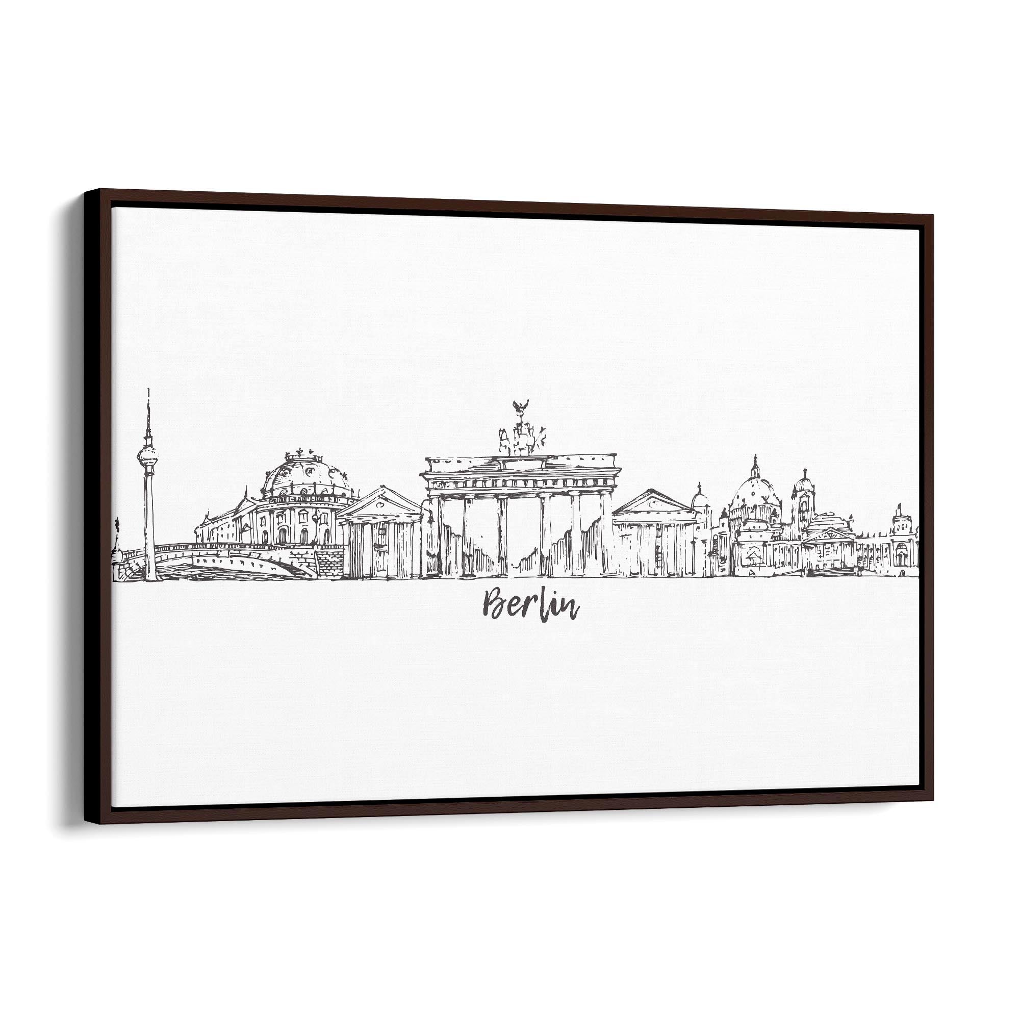 Berlin Germany Cirtscape Drawing Travel Wall Art - The Affordable Art Company
