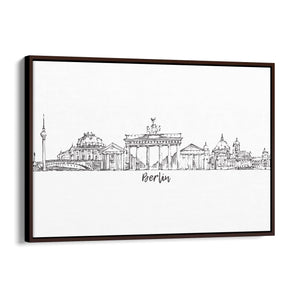 Berlin Germany Cirtscape Drawing Travel Wall Art - The Affordable Art Company