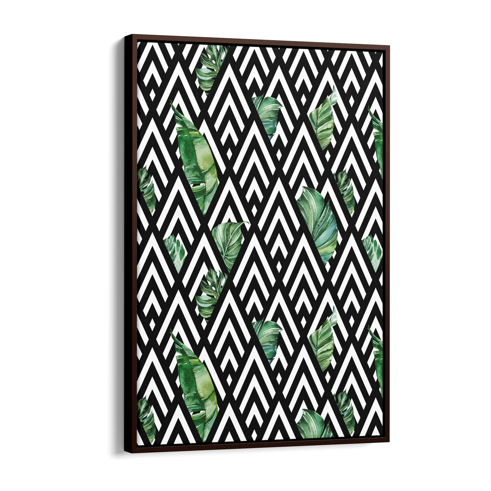 Geometric Nature Abstract Black and White Wall Art - The Affordable Art Company